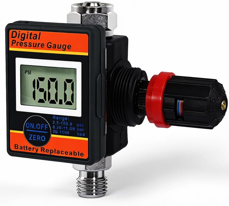 LE LEMATEC Lematec Digital Air Flow Gauge Regulator for Air Tools and Compressors - Image 1