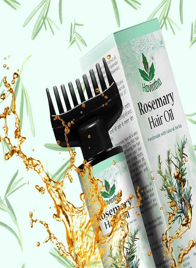 Havintha Organic Rosemary Hair Oil for Hair Growth, Reduced Hair Fall & Dandruff Control | Natural Scalp Care for Men & Women | Nourishes, Strengthens & Revitalizes Hair | Suitable for All Hair Types (100 ml) - Image 2