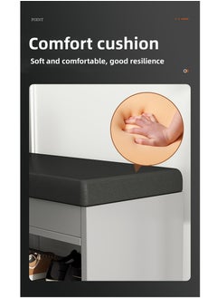 XiuWoo 2-Tier Nordic Style Shoe Rack Organizer Bench With Drawer and Cushion Padded Seat For Bedroom Hallway Entryway  - Image 2