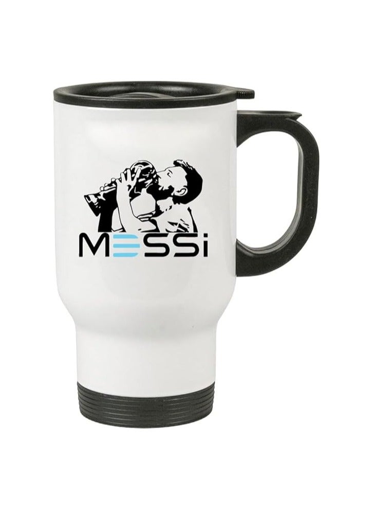 Football Super Hero Messi Printed Travel Coffee Mug - Gift for Football Sports Fan - Travel Mug Gifts for Friends - Image 2