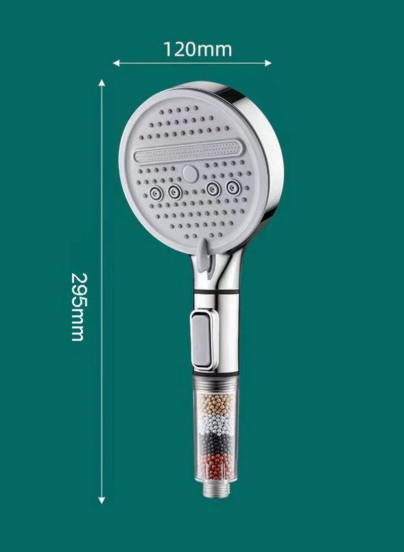 عام رأس دش مفلتر عالي الضغط بالأيونات  - ميزات السبا والتدليك - ترشيح لتقليل تساقط الشعر وجفاف الجلد - مثالي للمياه العسيرة - Image 2