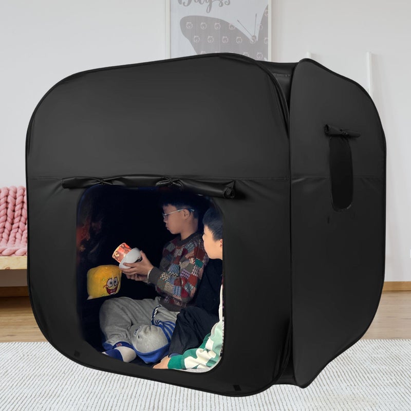 lukidoki Sensory Tent for Kids Adults with Autism ADHD SPD CPC Certification Extra Big 47x47in Calm Corner Helps Children Relax Reduce Anxiety Portable Popup Blackout Hideout Play Tent Toys - Image 3