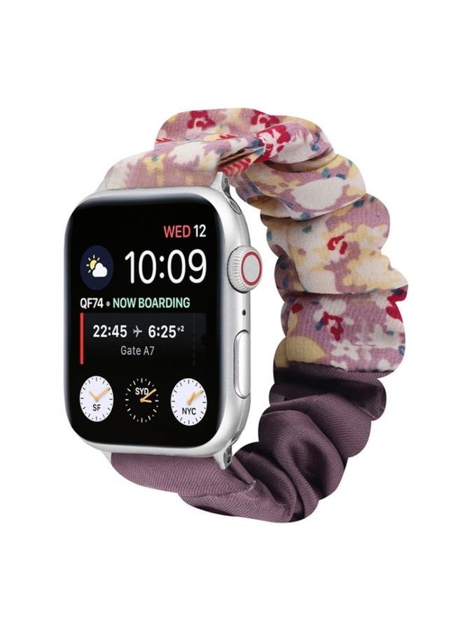 Replacement Strap Butterfly Pattern Hair Ring Cloth Watch Band For Apple Watch Ultra 49mm&Watch Ultra 2 49mm / Series 9&8&7 45mm / SE 3&SE 2&6&SE&5&4 44mm / 3&2&1 42mm L
