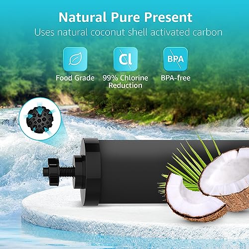 AquaCrest AQUA CREST NSF/ANSI 42&372 Certified Water Filter, Replacement for Berkey® Gravity Water Filter System, Berkey® Black Purification Elements, Pack of 2 - Image 4
