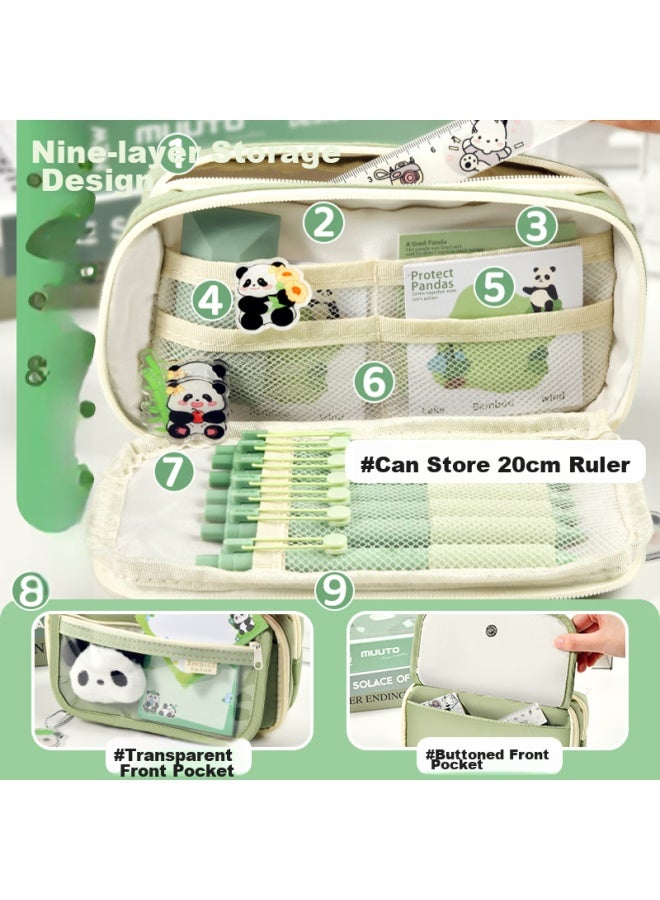 Large Capacity Panda Flip-top Pencil Case For Girls, School Supplies Box For Female Students, Autumn And Winter High-quality Pencil Case For Middle School Girls And Boys - Image 3