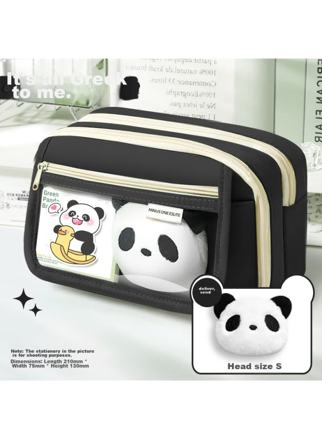 Large Capacity Panda Flip-top Pencil Case For Girls, School Supplies Box For Female Students, Autumn And Winter High-quality Pencil Case For Middle School Girls And Boys - Image 1