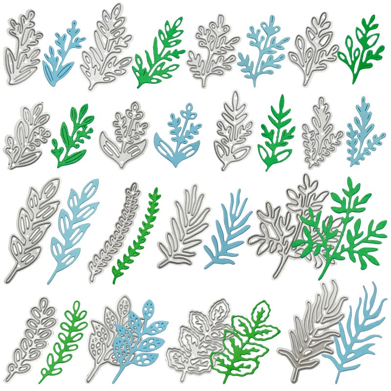 16 pcs Metal Die Cuts Stamps and Dies for Card Making lyfLux Leaves Embossing Stencils for DIY Hand Embossing Holiday Cards Birthday Gifts Paper Card Technology etc