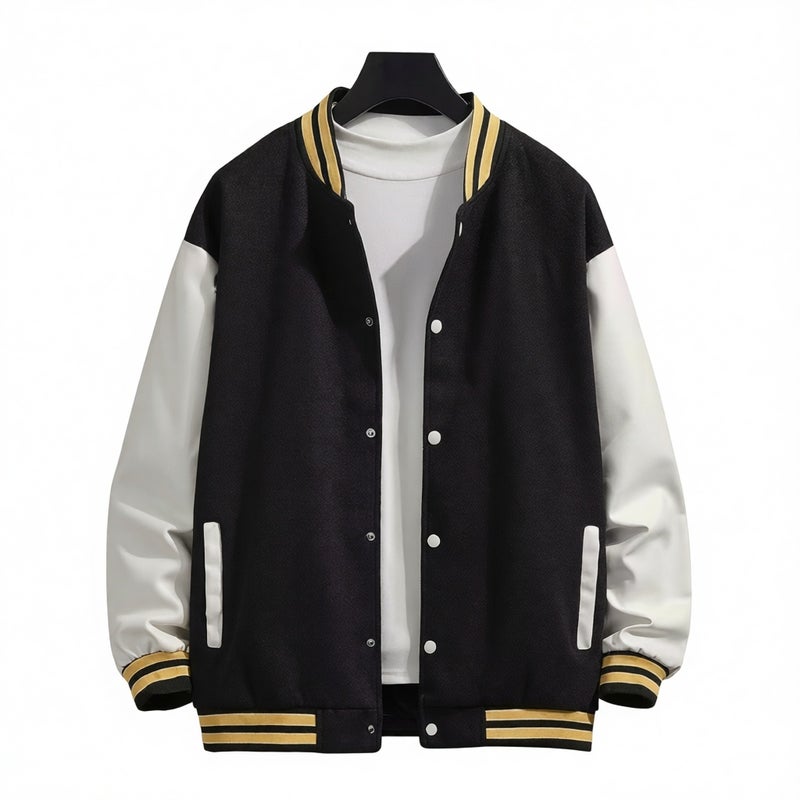 Men's Embroidered Baseball Jacket Casual Streetwear Oversized Outerwear - Image 1