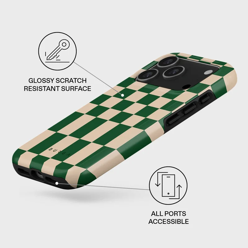 بورجا جراب iPhone 17 Pro Ivy League Premium متوافق مع هيكل صلب مزدوج الطبقات هجين + حماية من السيليكون - غطاء محمول مقاوم للخدش والصدمات