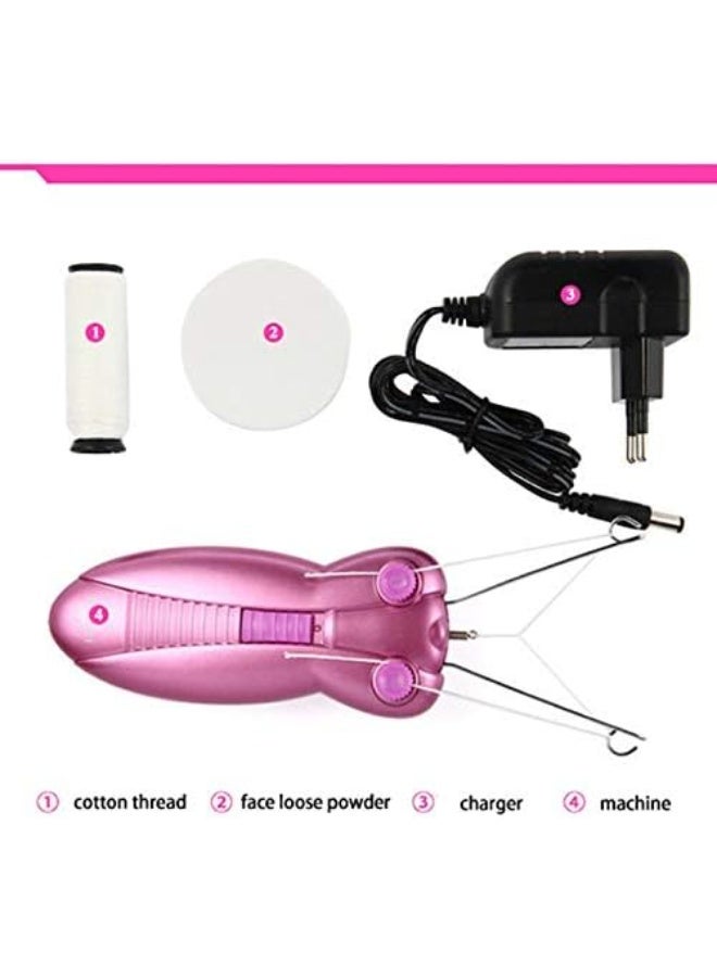 BrOwns Lady Electric Epilator Women Body Hair Remover Cotton Thread Epilator Face Hair Removal Tools (Pink Butterfly) - Image 2