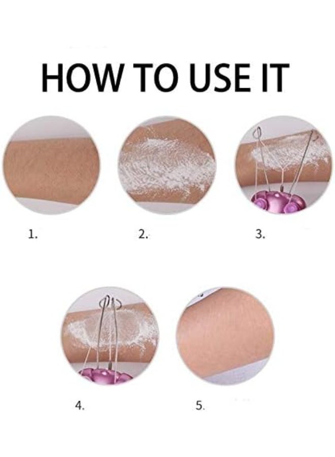 BrOwns Lady Electric Epilator Women Body Hair Remover Cotton Thread Epilator Face Hair Removal Tools (Pink Butterfly) - Image 3