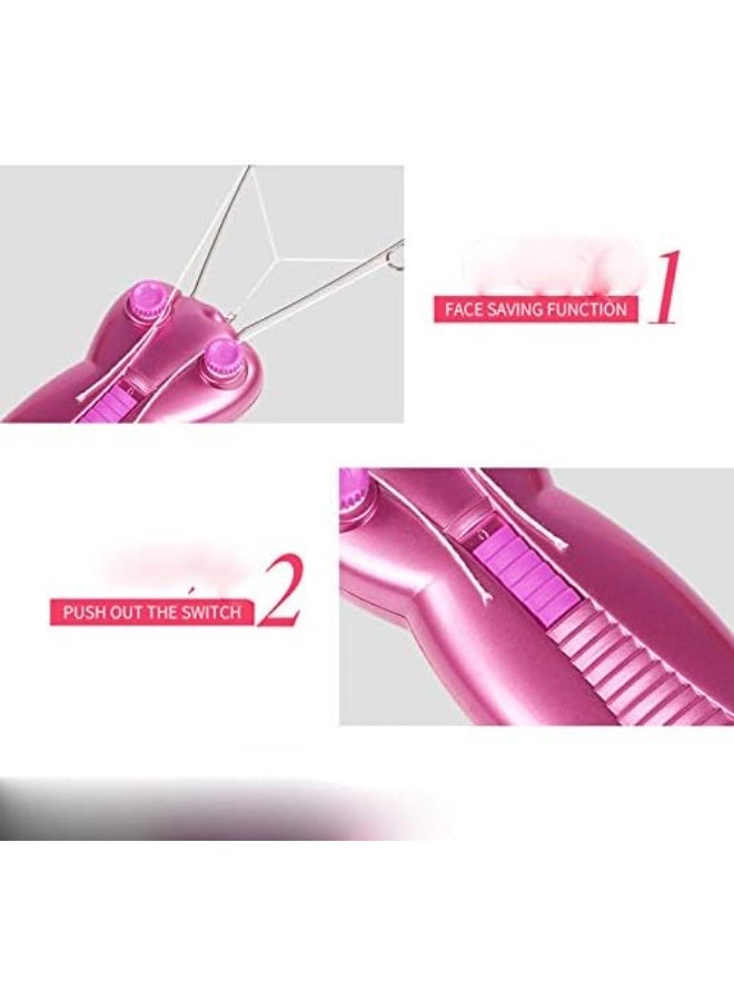 BrOwns Lady Electric Epilator Women Body Hair Remover Cotton Thread Epilator Face Hair Removal Tools (Pink Butterfly) - Image 4
