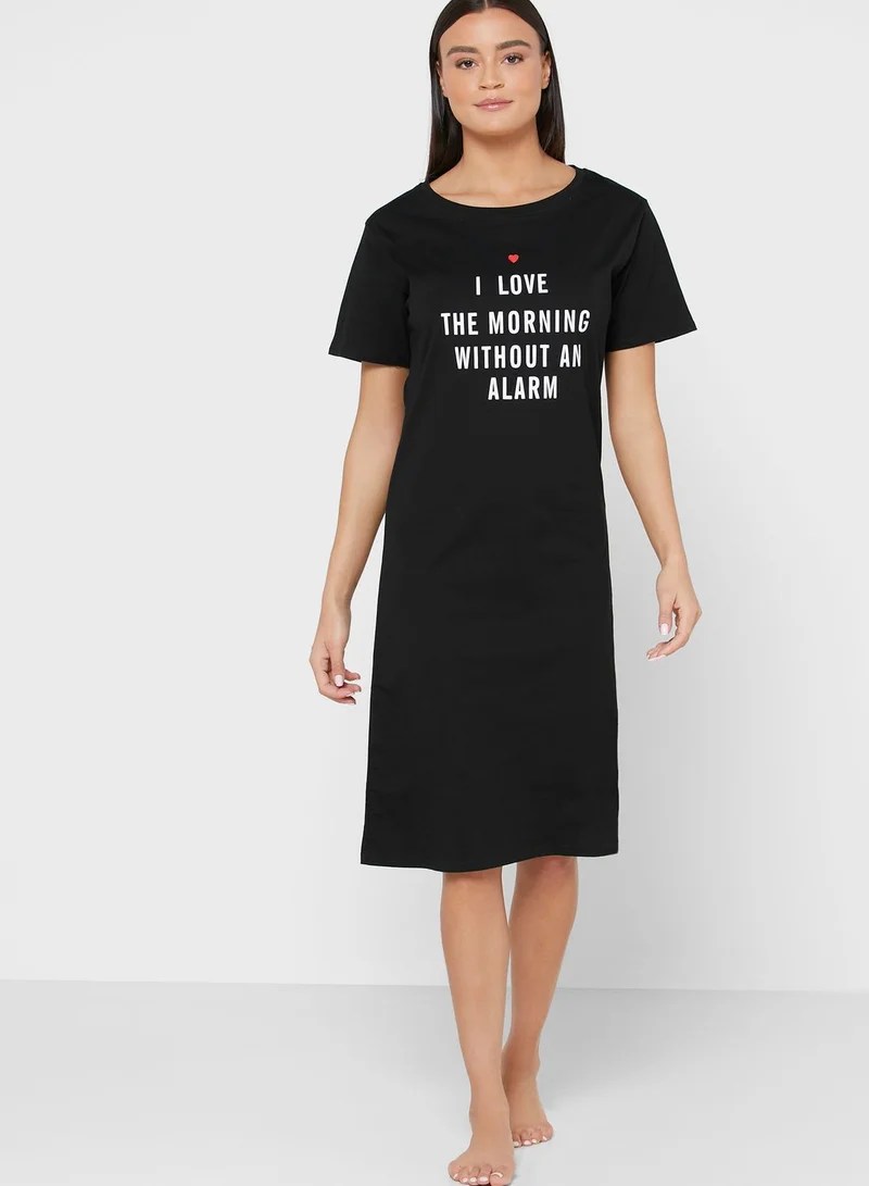 ELLA Slogan Nightdress