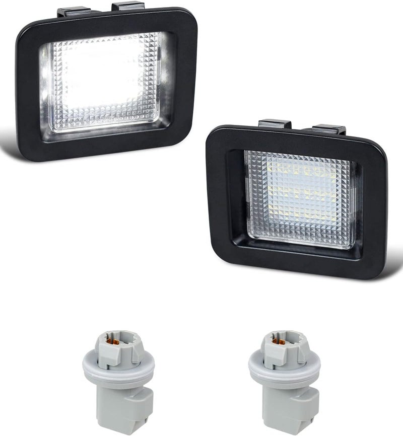 HERCOO LED License Plate Light Lamp Socket Assembly for Ford F150 2015-2020 & Raptor 2017-2020, Clear Lens 6000K White - Image 1