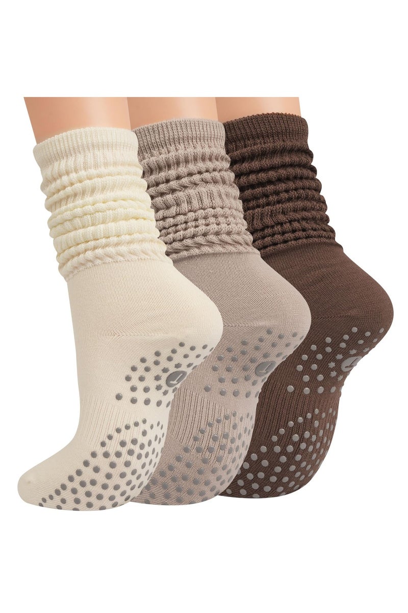 3 أزواج الجوارب اليوغا للنساء، غير انزلاق الجوارب جوارب بيلاتس لليوغا، بيلاتس، الباليه، الرقص، التمرين، المستشفى - Image 1