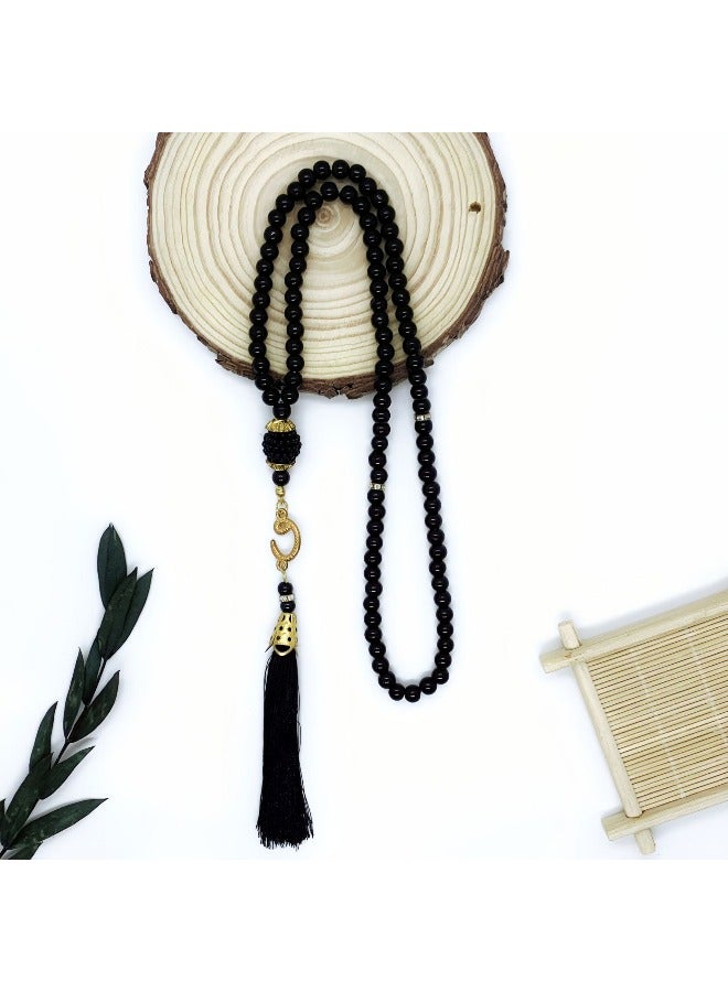 مسبحة أنيقة من اللؤلؤ الصناعي - مسبحة صلاة 99 حبة - هدية إسلامية للذكر والأزياء - Image 1