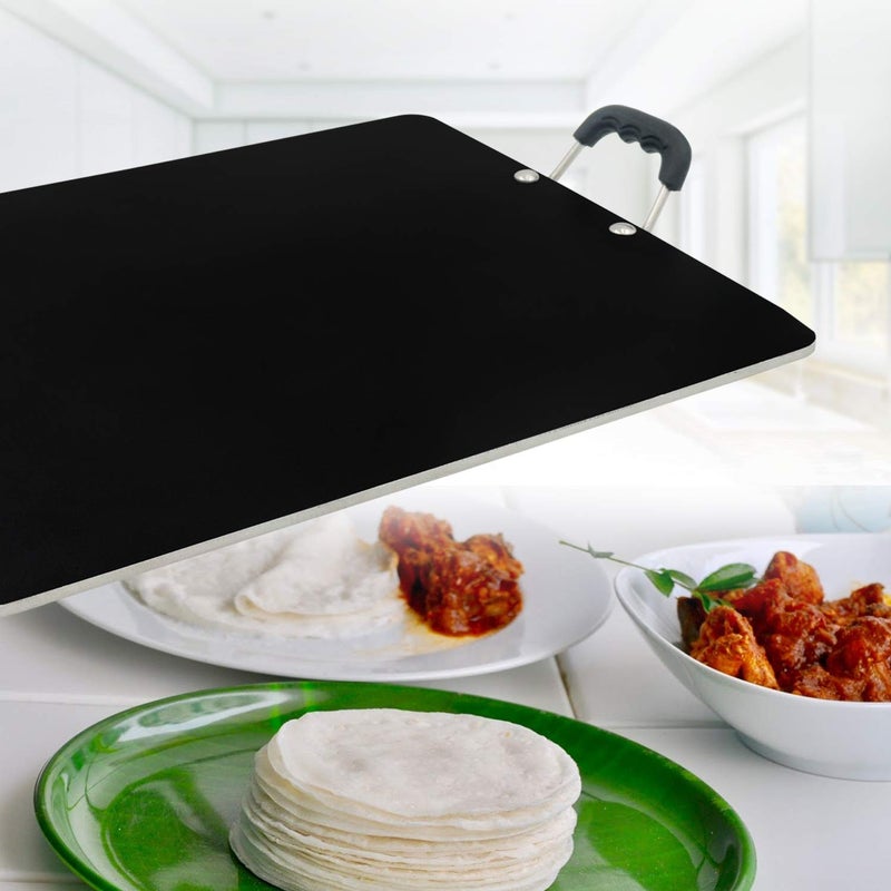 IBELL PT3833 Non Stick Tawa Dosa Roti Chapati Pathiri Tawa Large Rectangular Aluminium Body 38cm x 33cm with 5mm Thickness Black - Image 3