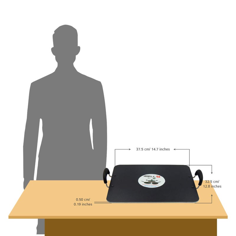 IBELL PT3833 Non Stick Tawa Dosa Roti Chapati Pathiri Tawa Large Rectangular Aluminium Body 38cm x 33cm with 5mm Thickness Black - Image 5