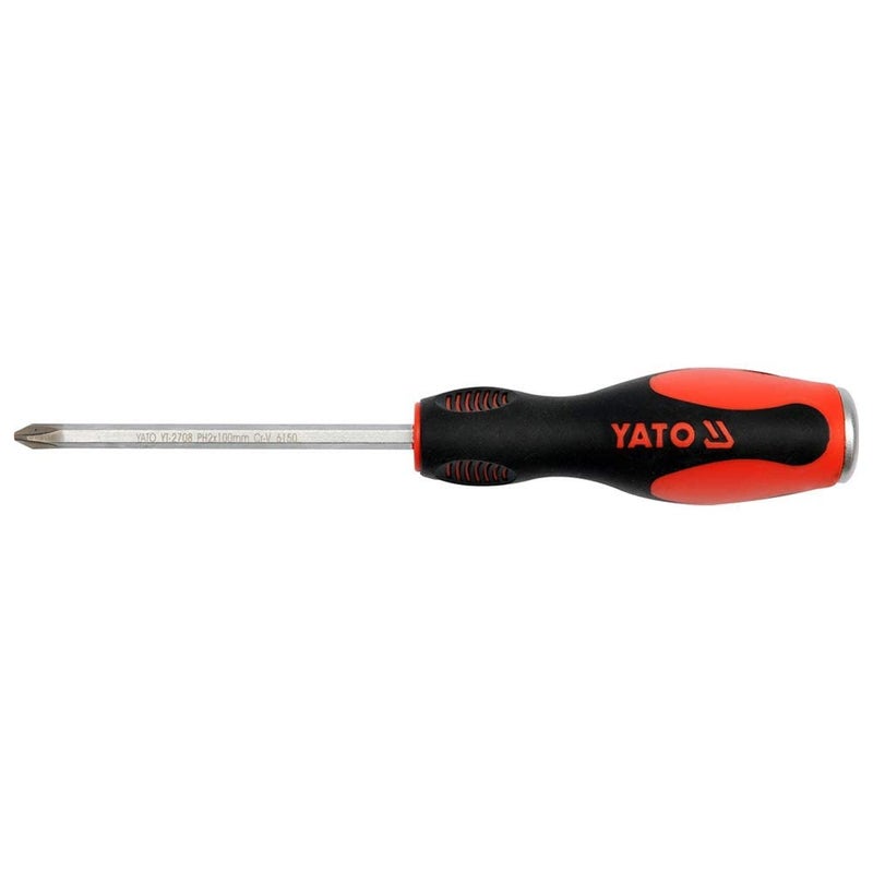 Yato Screwdriver from Yato YT25929 Phillips Screwdriver Size PH2X100mm Home and ToolsIndustrial ToolsScrewdriver for ScrewingCarpenter Automobile ToolsHome Tools - Image 1