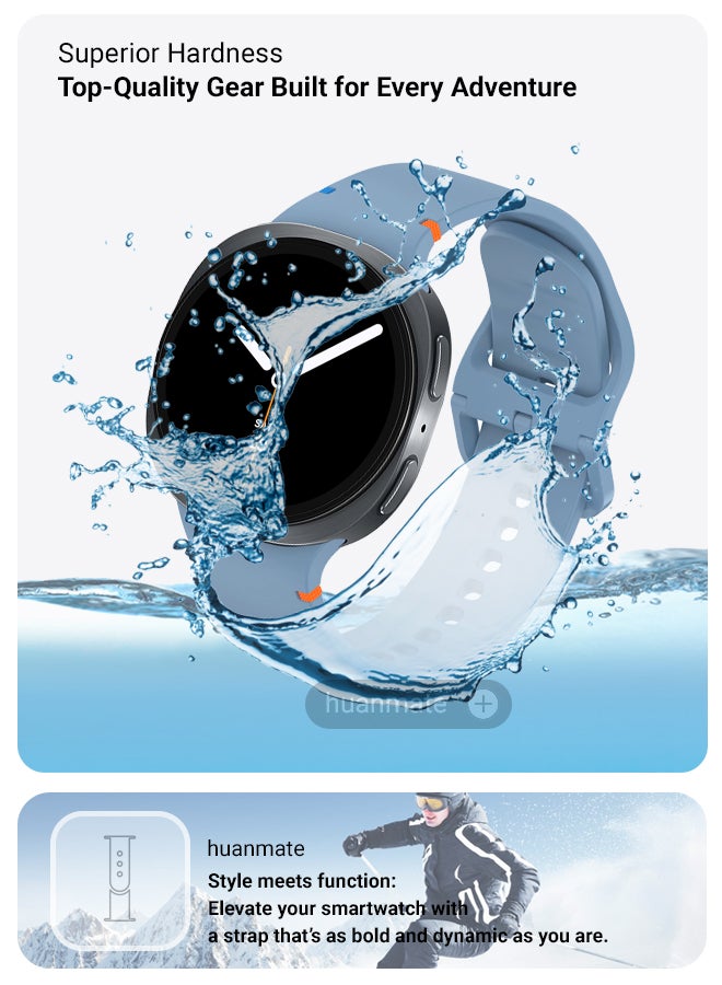 huanmate Samsung Galaxy Watch 8 44mm Soft Silicone Replacement Strap - High Quality, Lightweight, Stylish & Durable - Easy Installation - Replacement Strap for Samsung Galaxy Watch 8 44mm - Image 4