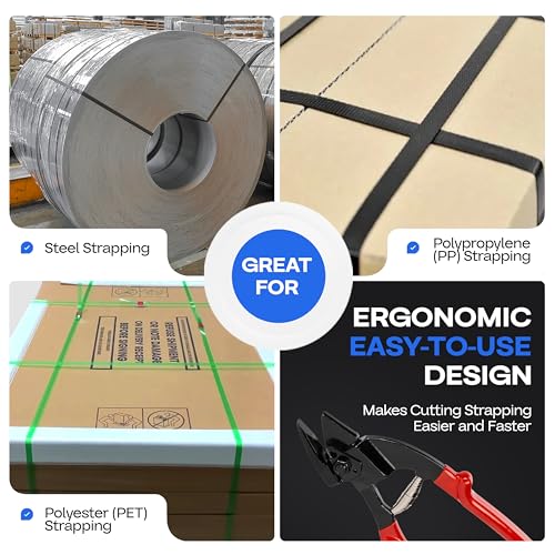 IDL Packaging قاطع حزام IDL H-100 للفولاذ والبوليستر (PET) والبولي بروبيلين (PP) بعرض من 3/8" إلى 3/4" وسمك يصل إلى 0.035" – قاطع حزام للاستخدام العادي بمقابض مريحة - Image 5