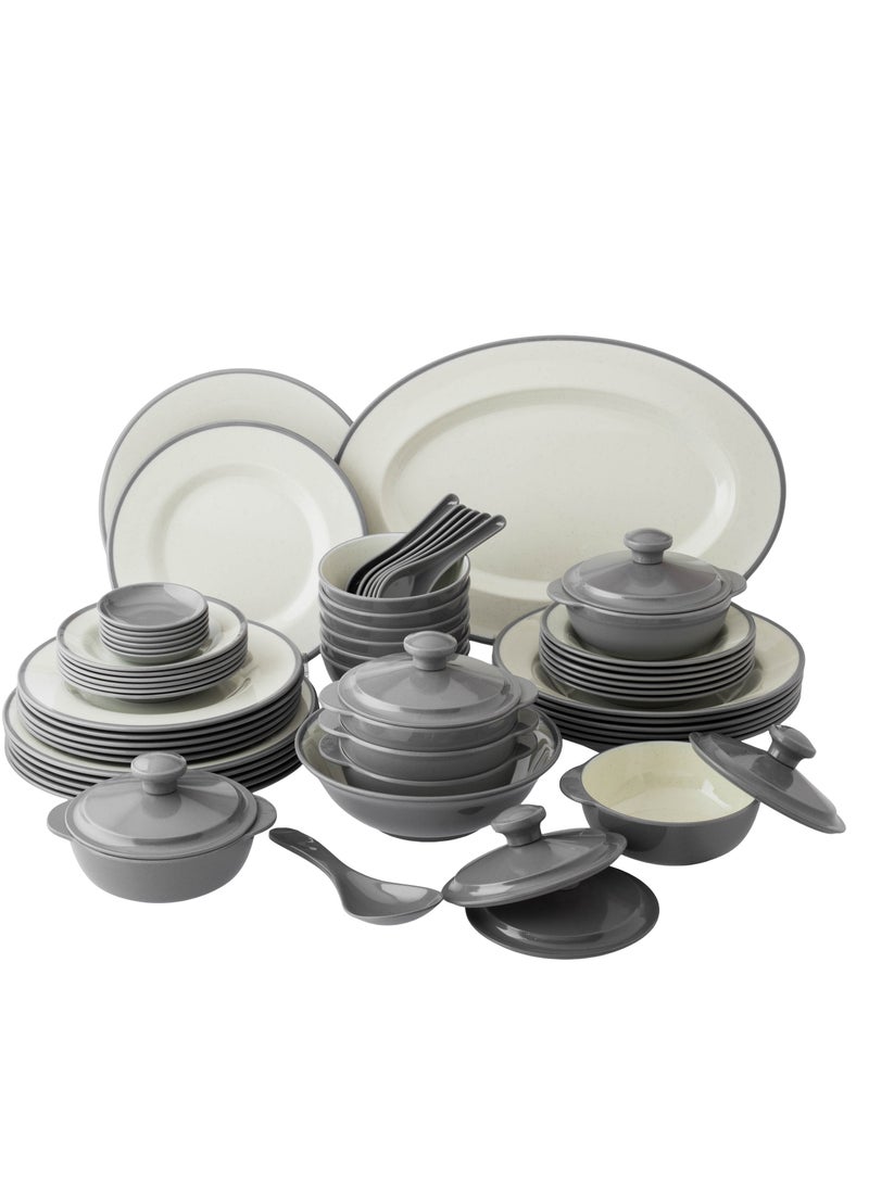 CC Bin Shihon 57-Piece Dinner Set Made of High Quality Melamine, Safe in Dishwasher and Microwave  - Image 1