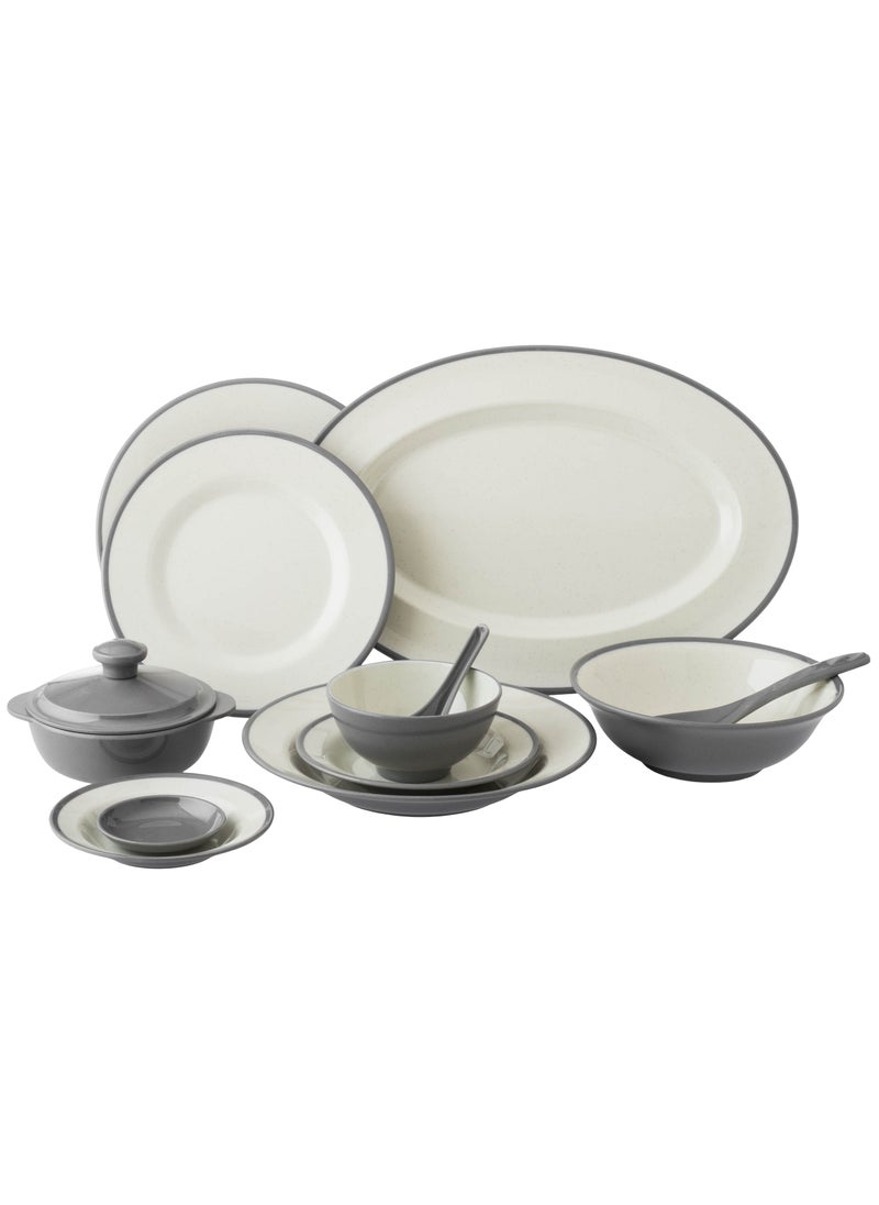 CC Bin Shihon 57-Piece Dinner Set Made of High Quality Melamine, Safe in Dishwasher and Microwave  - Image 3