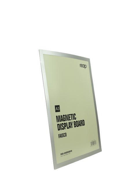 REAP High Quality A3  Magnetic Display Board Certificate .. Designed to securely hold and display important documents with ease. Features a magnetic backing, ensuring easy attachment to magnetic surfaces for convenient display.