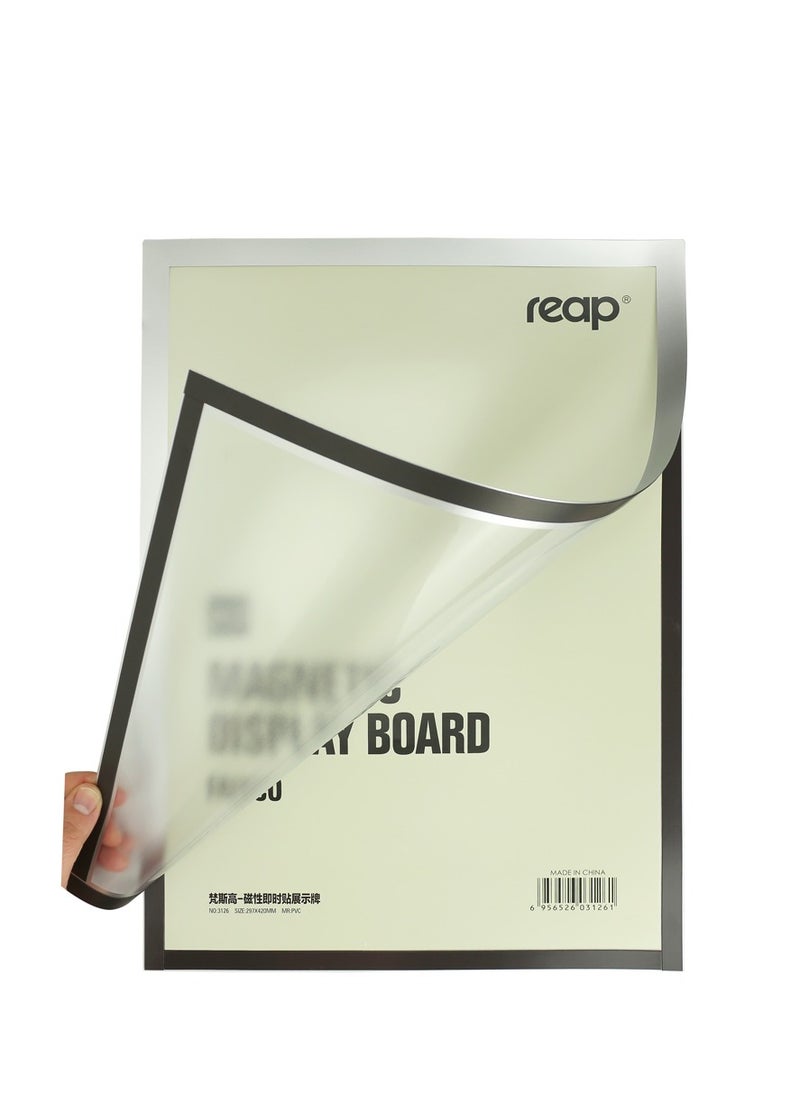 ريب - REAP شهادة لوحة العرض المغناطيسية A3 عالية الجودة .. مصممة لحمل وعرض المستندات المهمة بشكل آمن بسهولة. يتميز بظهر مغناطيسي، مما يضمن سهولة التركيب على الأسطح المغناطيسية من أجل عرض مريح. - Image 1