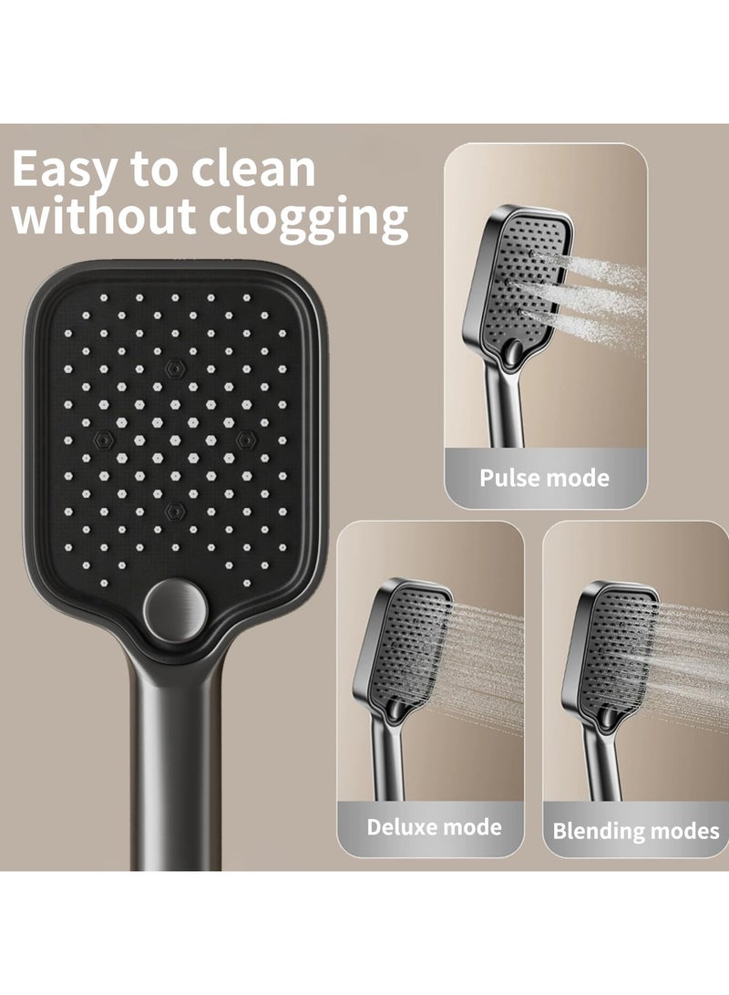 YD Shower System with LED Digital Display and Atmosphere Lamp, Piano Key Shower System, Intelligent Bathroom Shower Mixer Set with Booster Spray,Bathroom Shower,Overhead Shower and Adjustable Hand Shower - Image 4