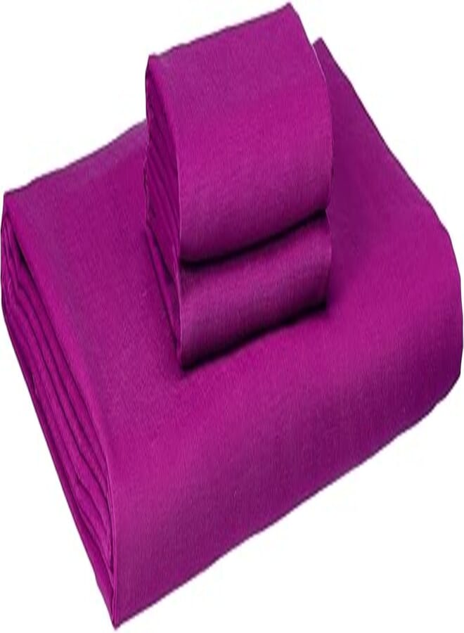 NICE HOME Flat Bed Sheet Set - 2 Pillow Cases and 1 Bed Sheet - Size 120x200cm Burgundy