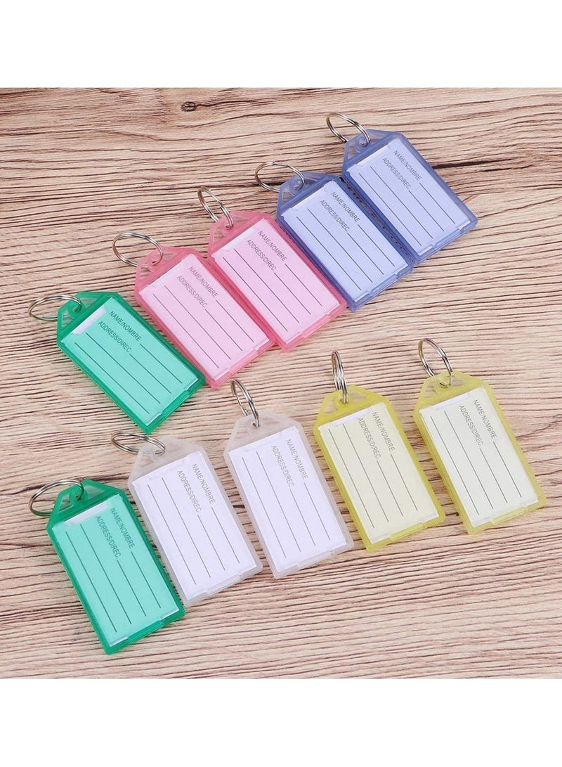 SYOSI Key Chain, SYOSI 100 Pcs Classified Tag Luggage Assorted Color Plastic Key Chain Labels for Pets Hotel Home Office Key Cabinet - Image 2