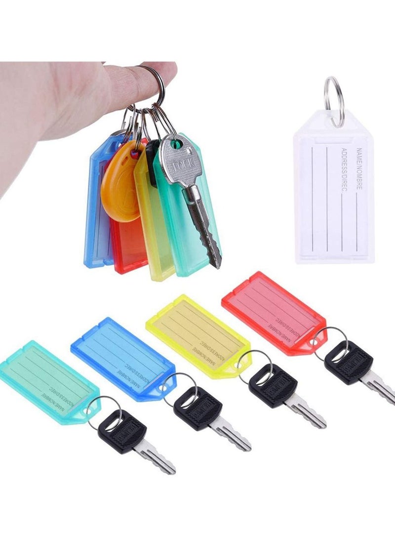 SYOSI Key Chain, SYOSI 100 Pcs Classified Tag Luggage Assorted Color Plastic Key Chain Labels for Pets Hotel Home Office Key Cabinet - Image 3