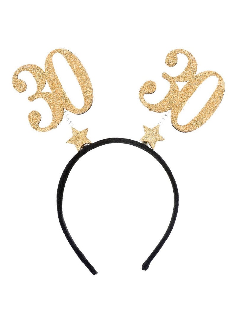 30-Years Anniversary Tiara Glitter Gold Black Adult