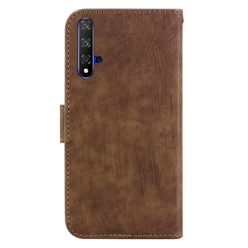 HuHa Protective Cover For Huawei nova 5T / Honor 20 Little Tiger Embossed Leather Phone Case(Brown) - Image 3