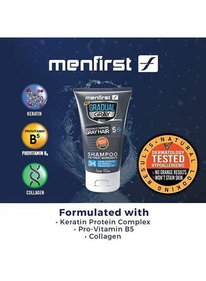 MENFIRST Gradual Gray 3-in-1 Hair Darkening Shampoo and Conditioner for Men, Gradually Reduce Grey and White Hair Color for Natural Looking Results - Image 4