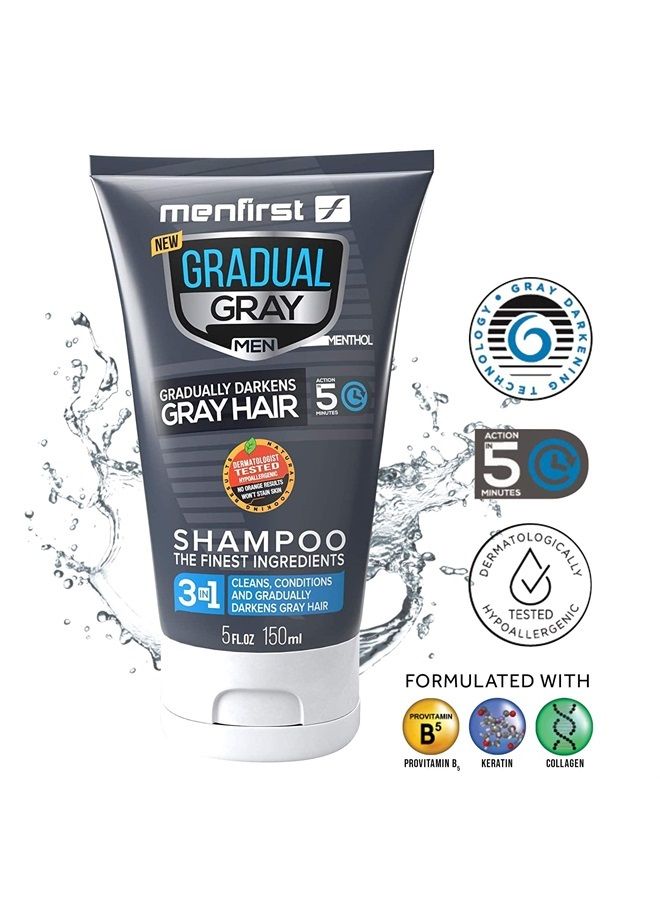 MENFIRST Gradual Gray 3-in-1 Hair Darkening Shampoo and Conditioner for Men, Gradually Reduce Grey and White Hair Color for Natural Looking Results - Image 3