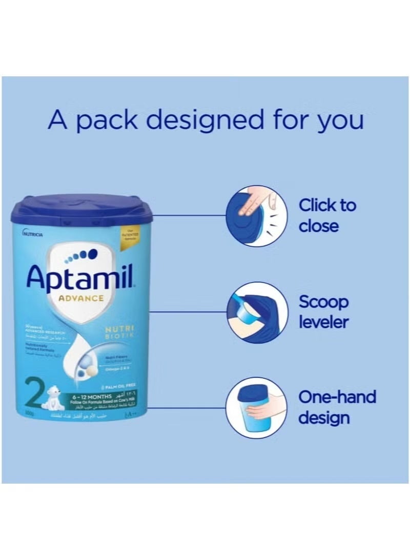 ابتاميل Aptamil Advance 2 Follow-On Formula Milk From 6-12 Months, Easy To Use Pack, 800g - Pack of 3 800grams Pack of 3 - Image 5