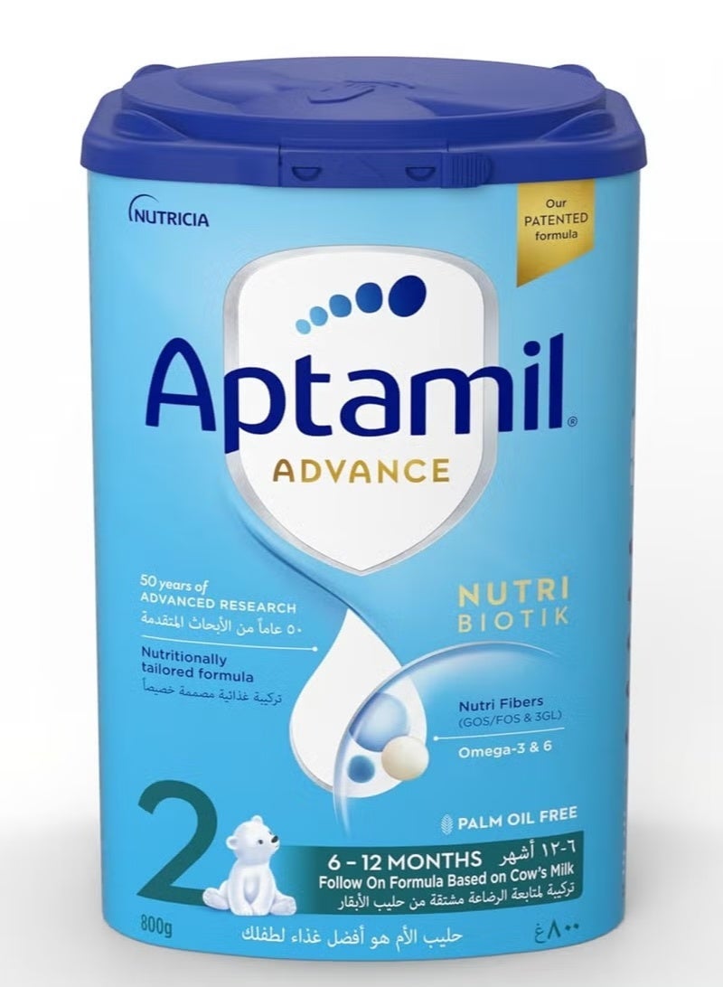 ابتاميل Aptamil Advance 2 Follow-On Formula Milk From 6-12 Months, Easy To Use Pack, 800g - Pack of 3 800grams Pack of 3 - Image 2