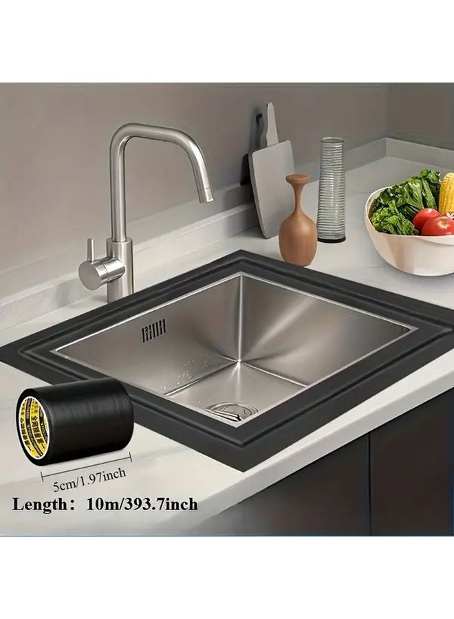 Black Waterproof Leakproof Windproof Kitchen Tape 50mm x 393.7 Inch Wall Repair Patching Window Blackout - Image 1