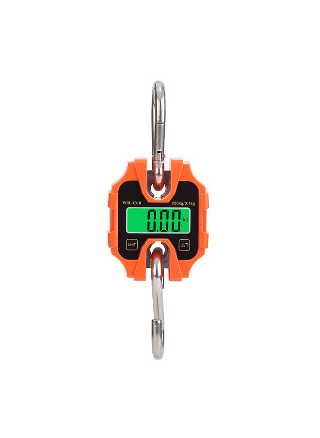 250kg Portable Hand Electronic Scale LCD Display with Backlight kg lb Catty One-Key Switch for Home Daily Items Outdoor Fishing Weighing