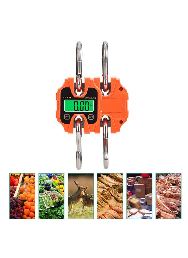 250kg Portable Hand Electronic Scale LCD Display with Backlight kg lb Catty One-Key Switch for Home Daily Items Outdoor Fishing Weighing