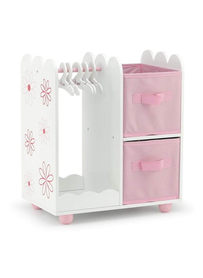 Emily Rose Doll Furniture 18 Inch Doll Clothes Open Closet Accessory Wooden Doll Accessories Furniture Toy Playsets With 5 Free Wooden 18" Doll Clothing Hangers And 2 Large Storage Bins  - Image 2