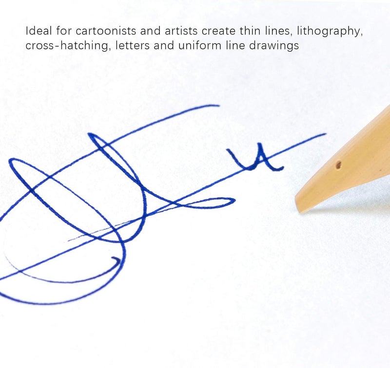 woobles 5Pcs Dip Pen,Natural Bamboo Material Calligraphy Pen, Manga Calligraphy Dip Pen for Artists Cartoonists(Natural bamboo tip set) - Image 4