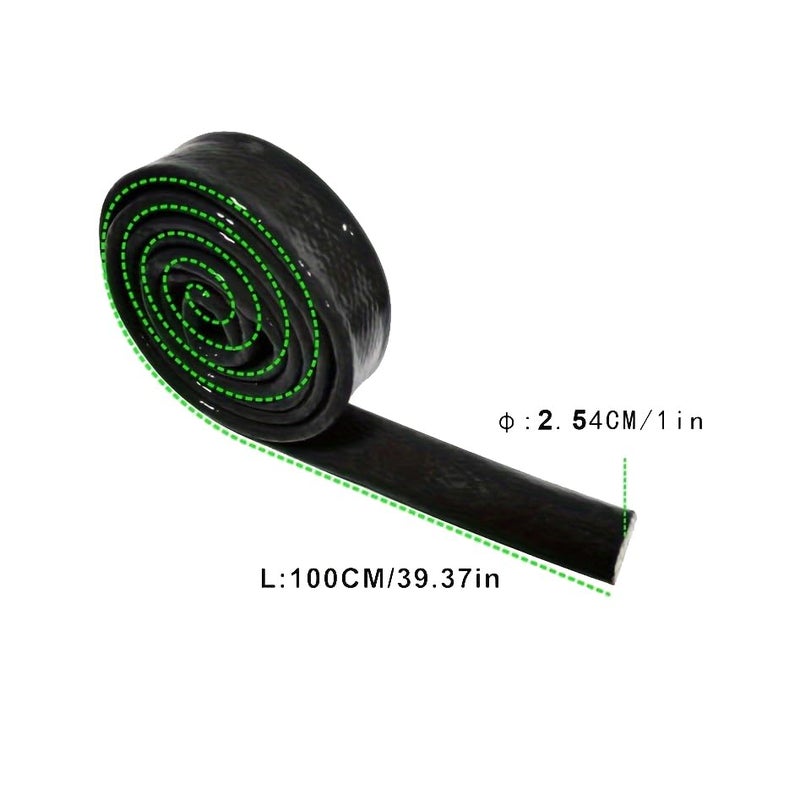 BaiYiQing Heat Shield Fire Sleeve 1"(25.4mm) ID x 3.3FT Silicone Coated Fiberglass Heat Wrap Fire Thermo Armor for Automotive Hose Lines Wires & Electrical Wiring (Black) - Image 5