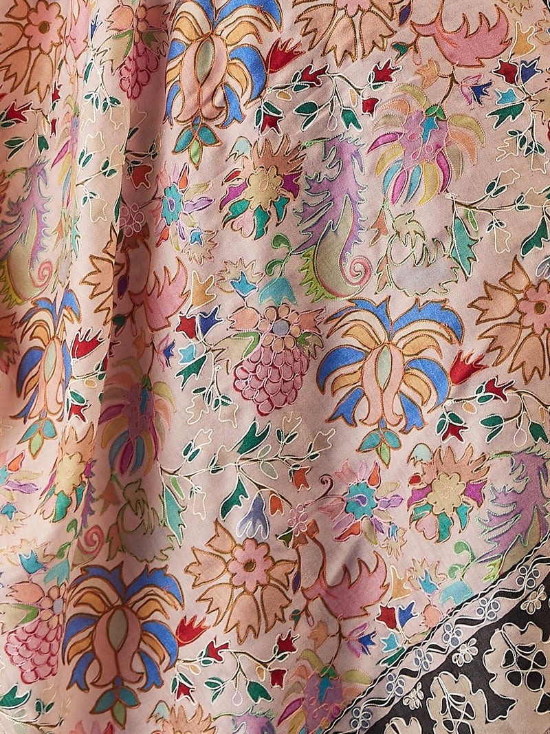 Pashmoda Women Shaheen Fine Wool Fabric Pashmina Kalamkari Embroidered Shawl, Stole and Wrap, Sustainable and Natural Fabric, Heritage Kashmiri Pashmina(Size 40x80) - Image 2