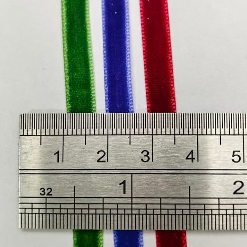 Chenkou Craft 30 Yards 1/4" Velvet Ribbon Total 30 Colors Assorted Lots Bulk (Multicolored, 1/4"(6mm)) - Image 3