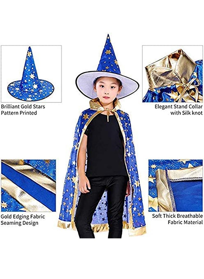 VUCATIN Festival Costumes Cosplay Kids Wizard Party Costume Cloak Fancy Dress Witch Cape With Candy Bag Hat for Boys Girls Toddlers  - Image 2
