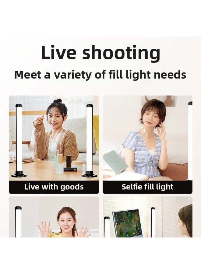 general Live Fill Light Desktop Computer Double Row LED Facial Beauty And Skin Rejuvenation Atmosphere God Girl Hair Light-Light Source Color:Upgraded Fill Light (three-color Non-polar Dimming) - Image 5