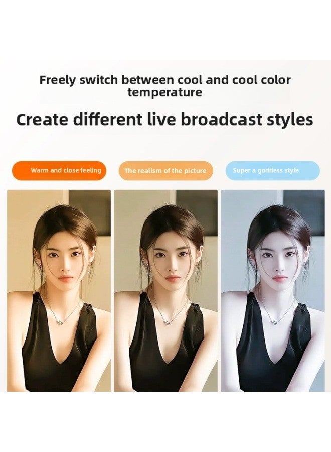 general Live Fill Light Desktop Computer Double Row LED Facial Beauty And Skin Rejuvenation Atmosphere God Girl Hair Light-Light Source Color:Upgraded Fill Light (three-color Non-polar Dimming) - Image 3